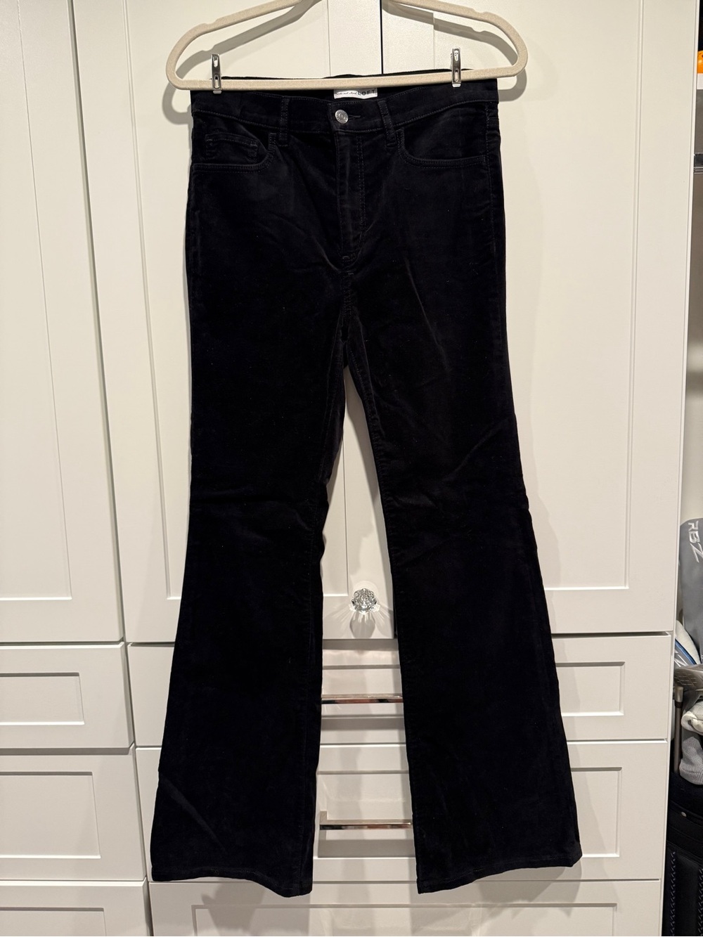 Women's Loft Black Velvet Flared Jeans- size 4